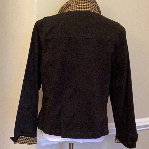 Longaberger 100% cotton lightweight jacket with tan and black trim size L - Picture 5 of 10